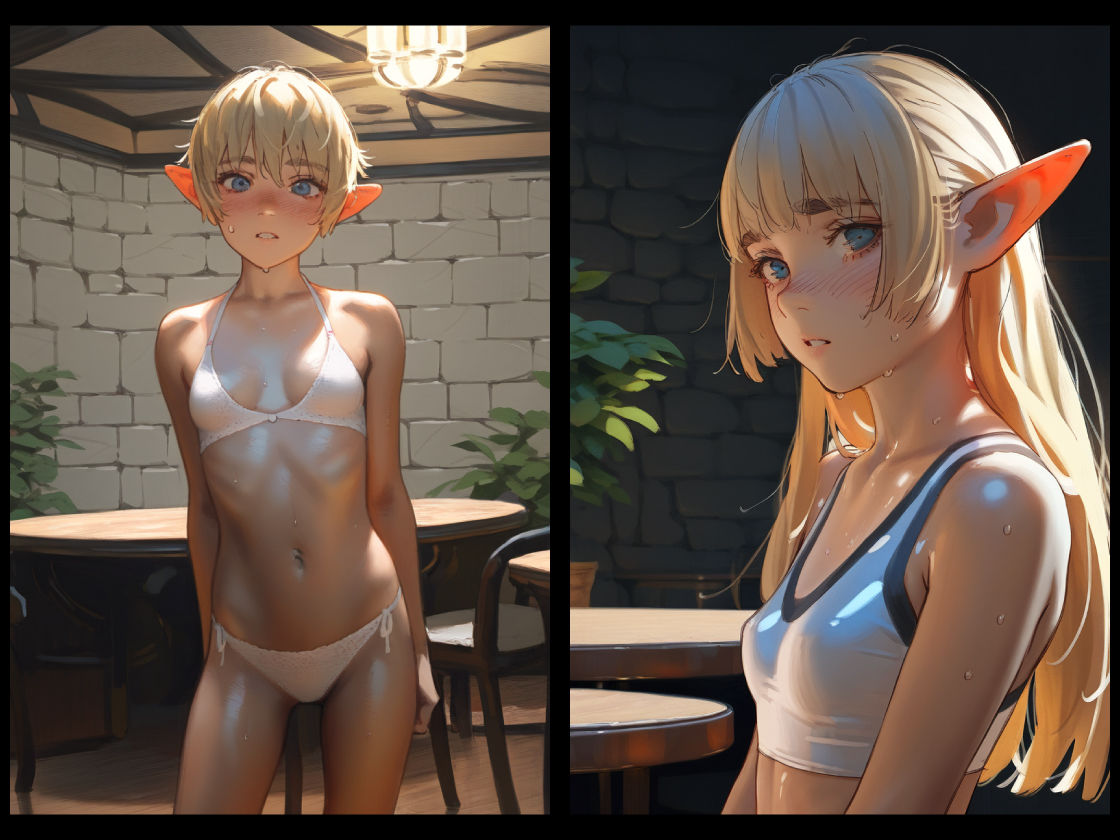 サンプル画像4:ダンジョンの金髪水着エルフたち – ナイトメア エンシュラウデッド Vol.2(BEEGLE PUBLISHING) [d_392349]