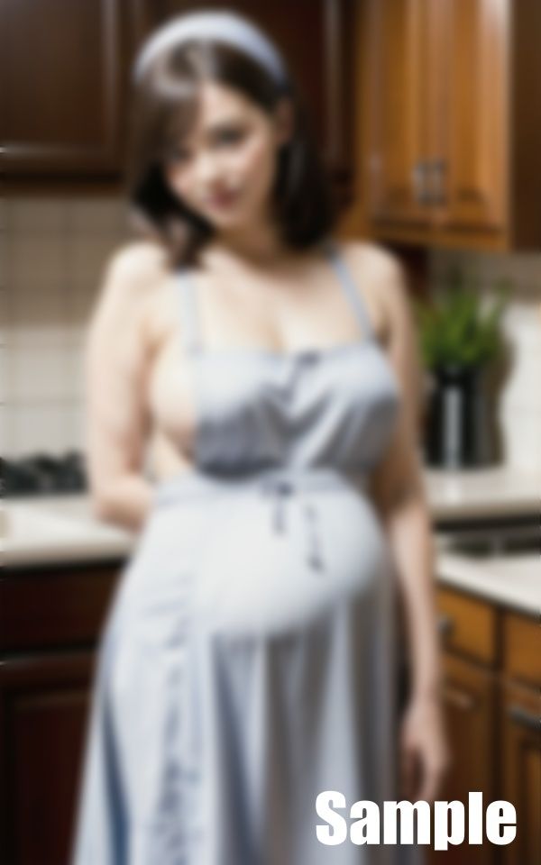 サンプル画像4:美しい妊婦の裸エプロン(にょわんぴ) [d_392405]