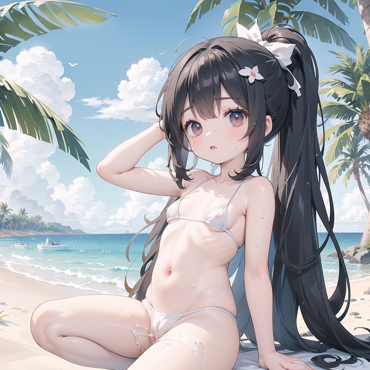 サンプル画像6:【たっぷり300枚】真夏のビーチで秘密の撮影会Part2(ひよこにこばん) [d_392569]