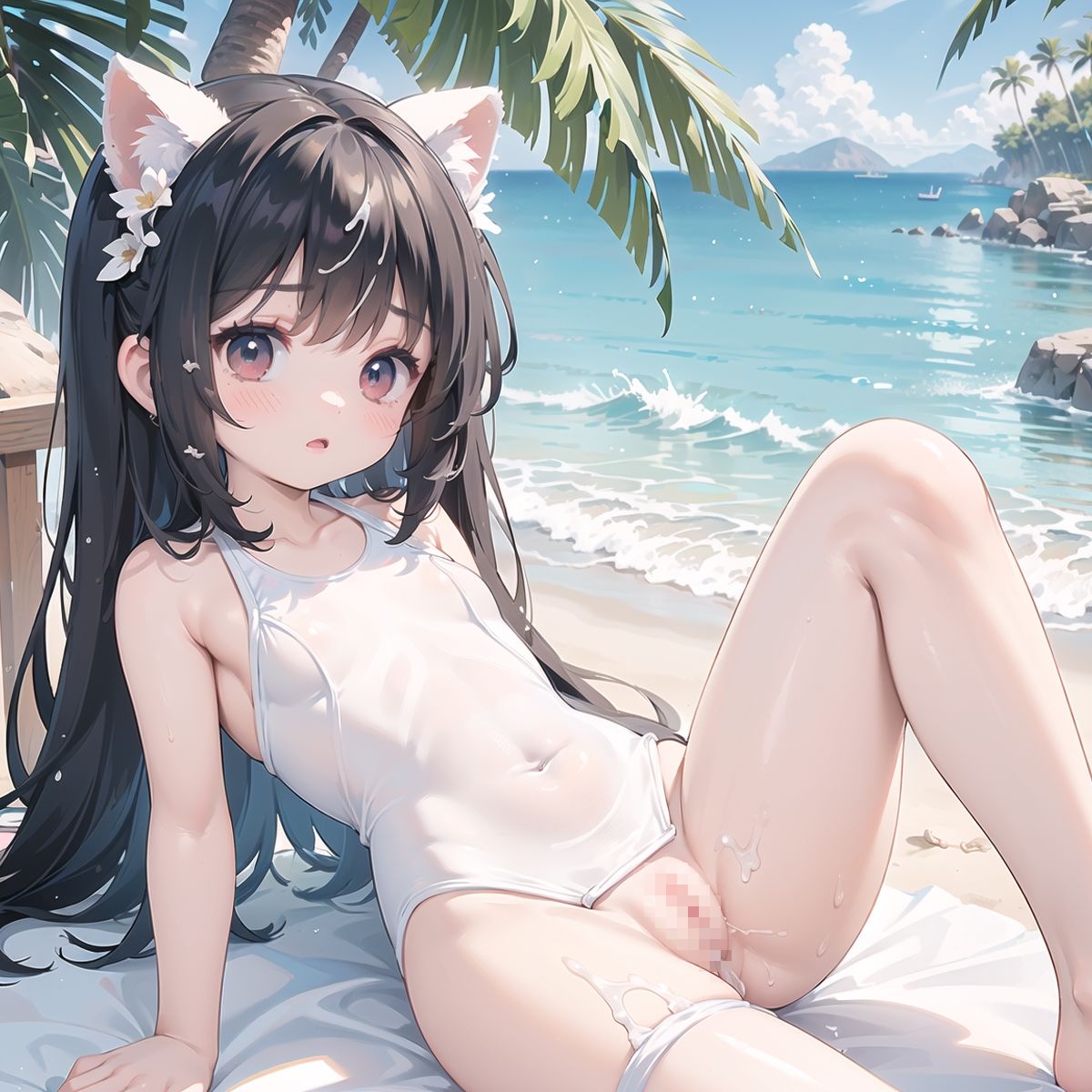 サンプル画像1:【たっぷり300枚】真夏のビーチで秘密の撮影会Part3(ひよこにこばん) [d_392582]