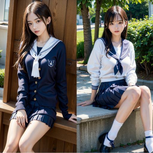 サンプル画像1:制服の美脚美少女コレクション(Realpoi) [d_392690]