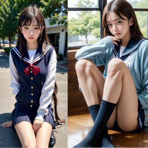 サンプル画像3:制服の美脚美少女コレクション(Realpoi) [d_392690]