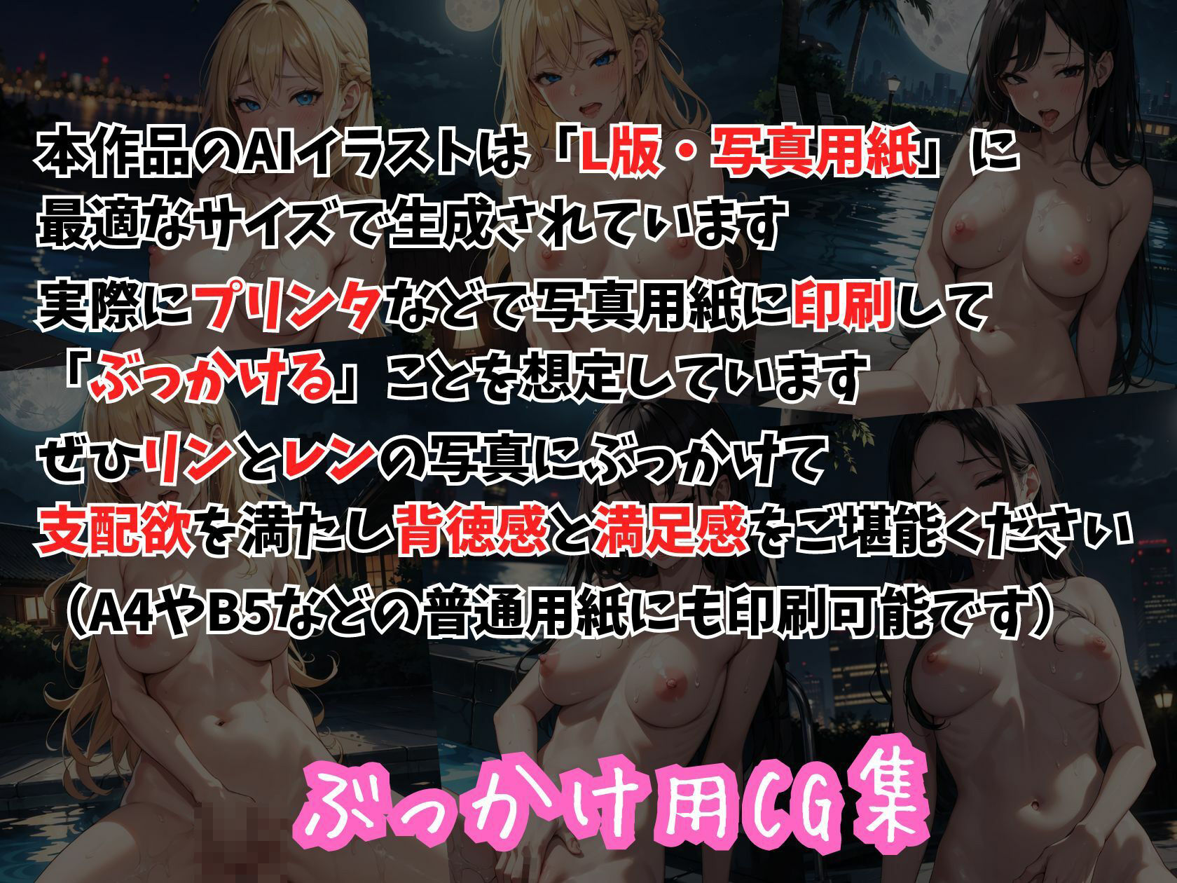 サンプル画像3:ハニートラップ ぶっかけ用CG集 全裸プール編(はちみつ本舗) [d_392753]