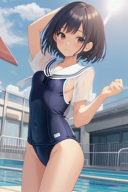 サンプル画像1:思春期のスク水を穴が開くほどマジマジと…(えちねこ) [d_392985]