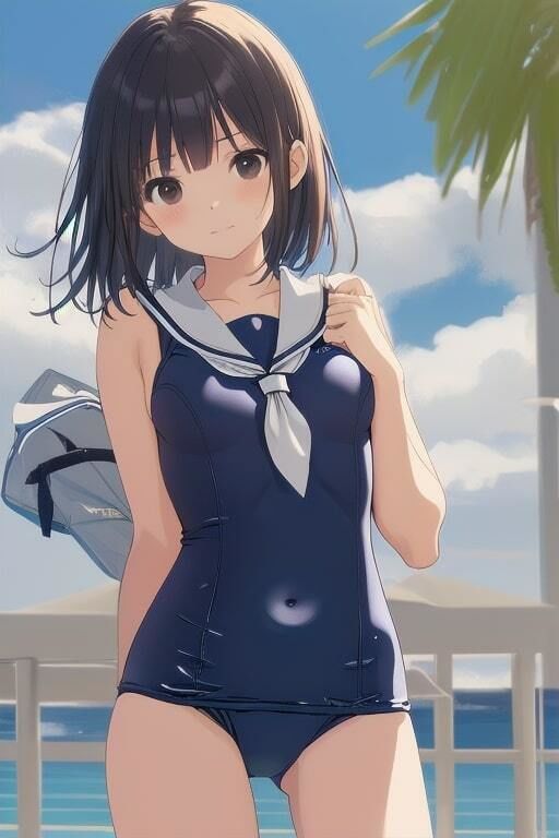 サンプル画像2:思春期のスク水を穴が開くほどマジマジと…(えちねこ) [d_392985]