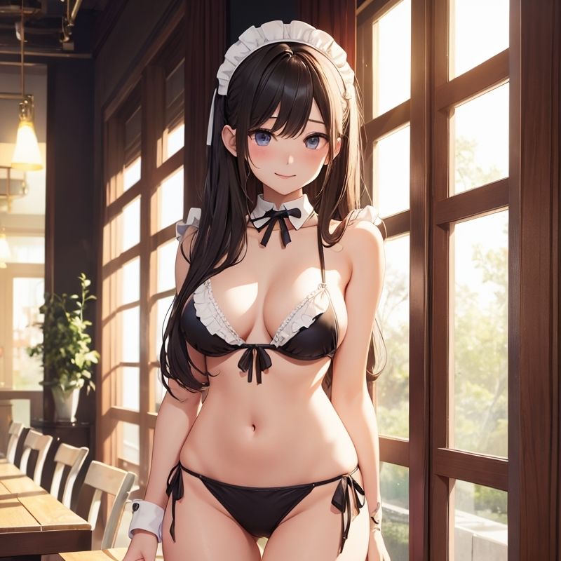 サンプル画像1:オナニーも見せてくれる従順なビキニメイド美女(BMさん) [d_393050]