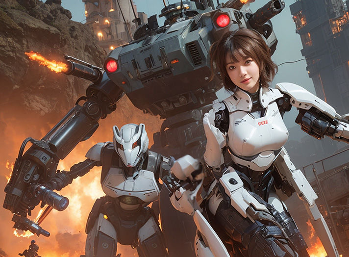 サンプル画像3:Atompunk style， Robot and Girl(Circle  N) [d_393253]