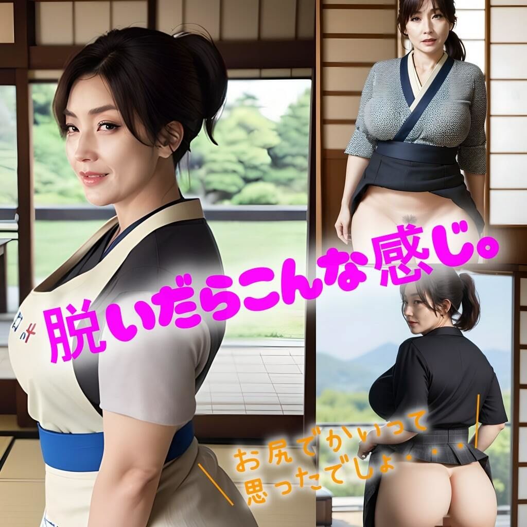 サンプル画像2:【着衣エロ勃起乳首と時々陰毛】豊満義母の和装エプロン【卑猥な89p】(紐をギュッとね) [d_393500]