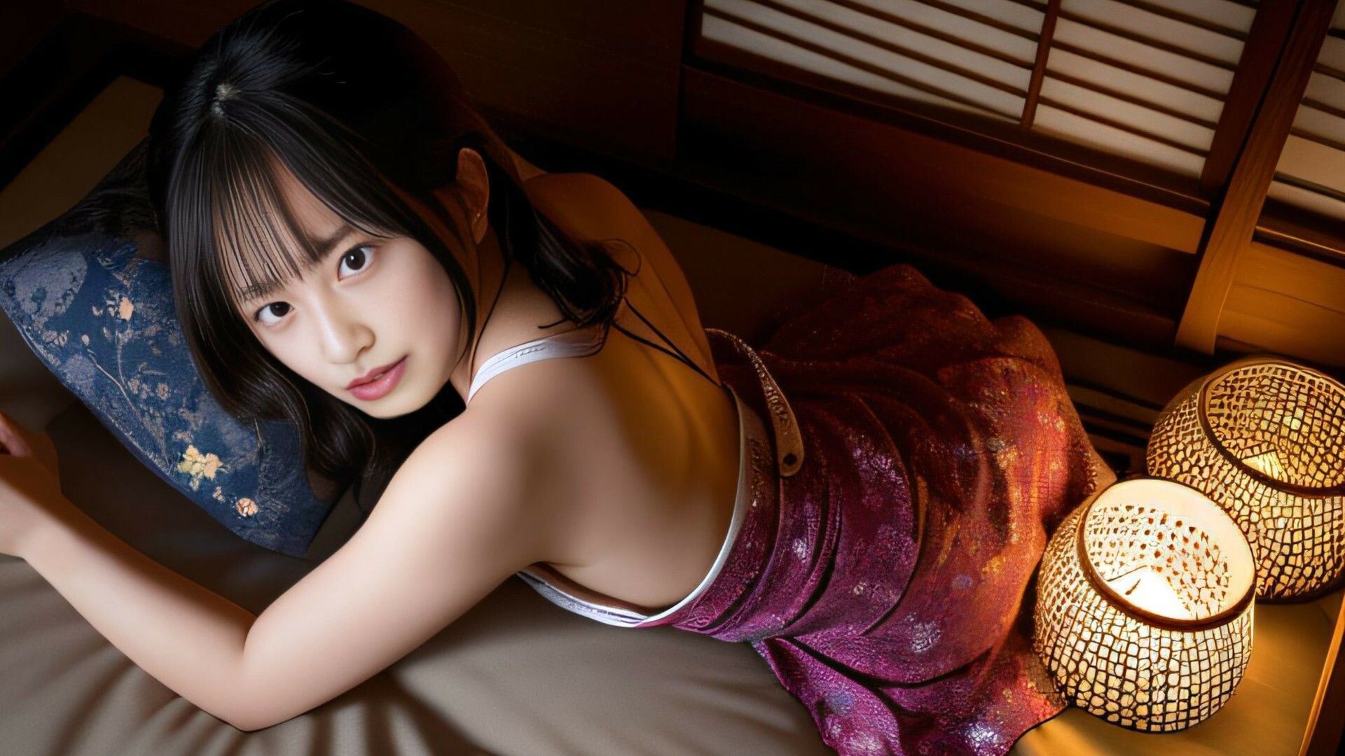 サンプル画像3:夏の少女 花火と浴衣とカノジョのハダカ AI写真集(Gugh Gouf Burgers) [d_393540]