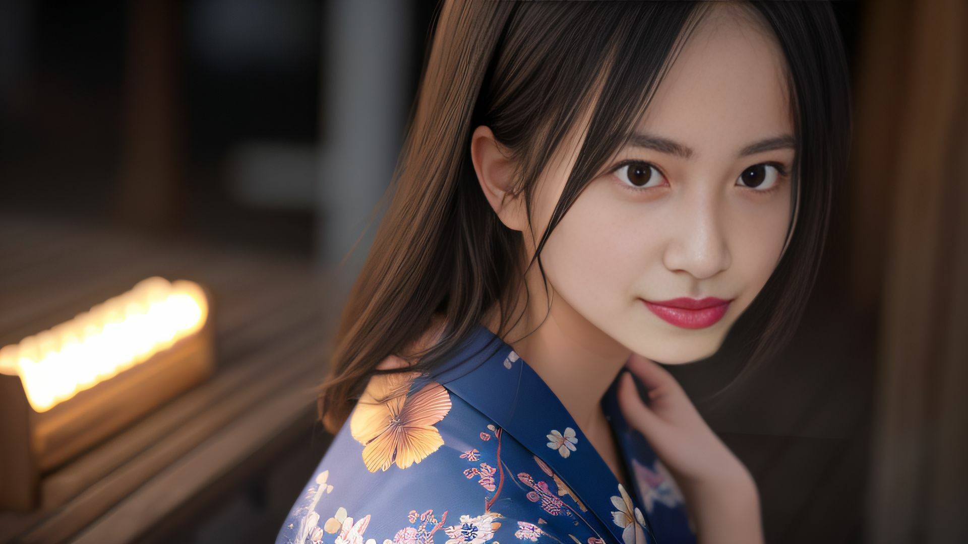 サンプル画像4:夏の少女 花火と浴衣とカノジョのハダカ AI写真集(Gugh Gouf Burgers) [d_393540]