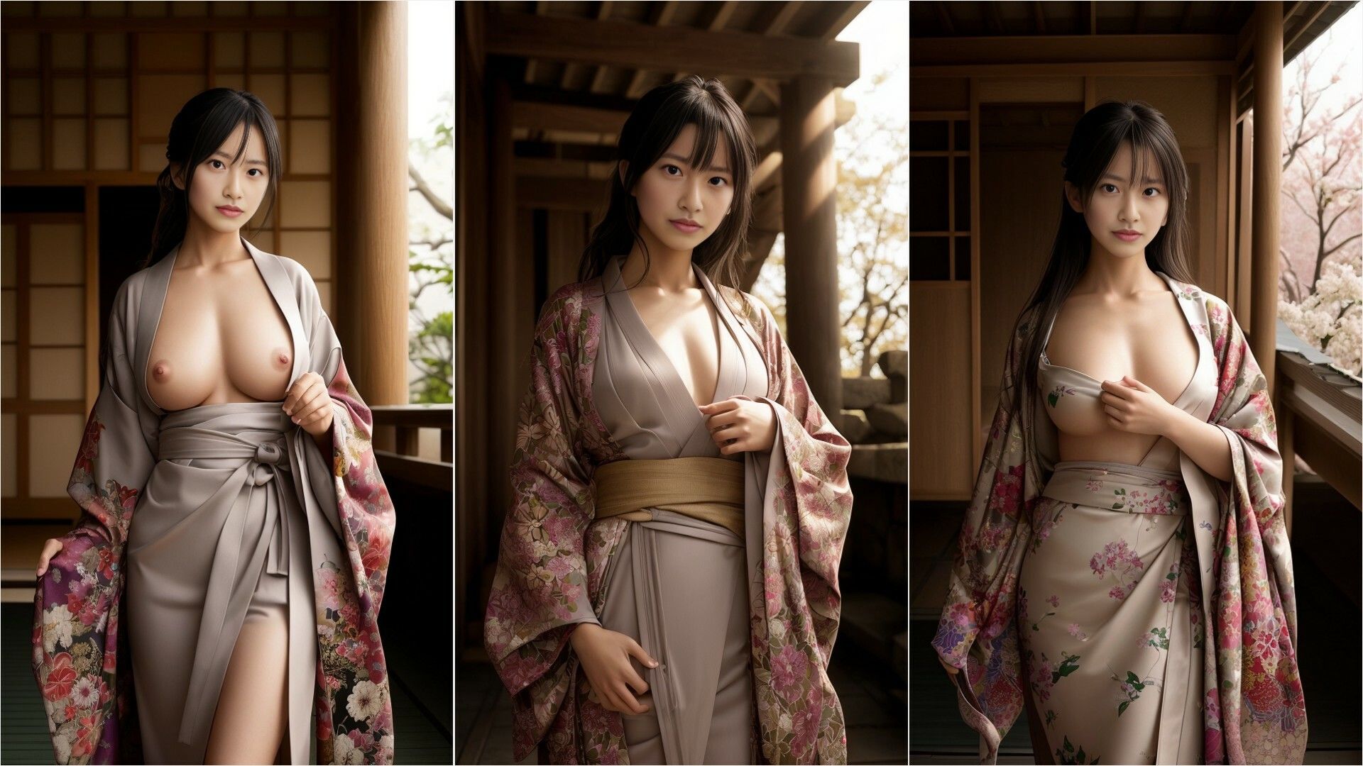 サンプル画像5:夏の少女 花火と浴衣とカノジョのハダカ AI写真集(Gugh Gouf Burgers) [d_393540]