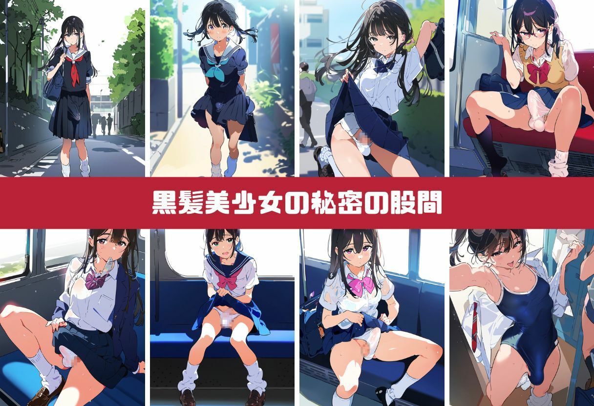 サンプル画像1:清楚な制服ふたなりJKのエッチな勃起と射精（学校・教室・通学・黒髪・着替え・オナニー・照れ）イラスト480枚(絵師たか) [d_393693]