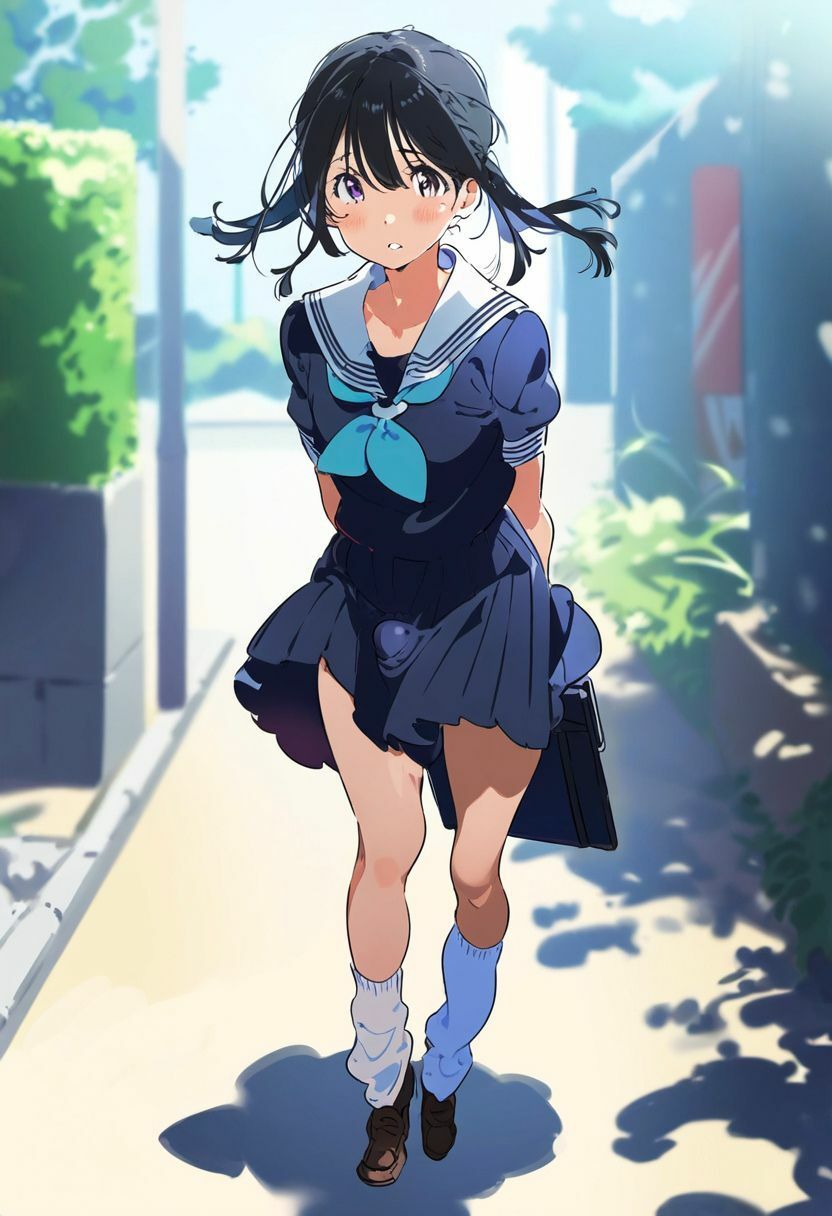 サンプル画像3:清楚な制服ふたなりJKのエッチな勃起と射精（学校・教室・通学・黒髪・着替え・オナニー・照れ）イラスト480枚(絵師たか) [d_393693]