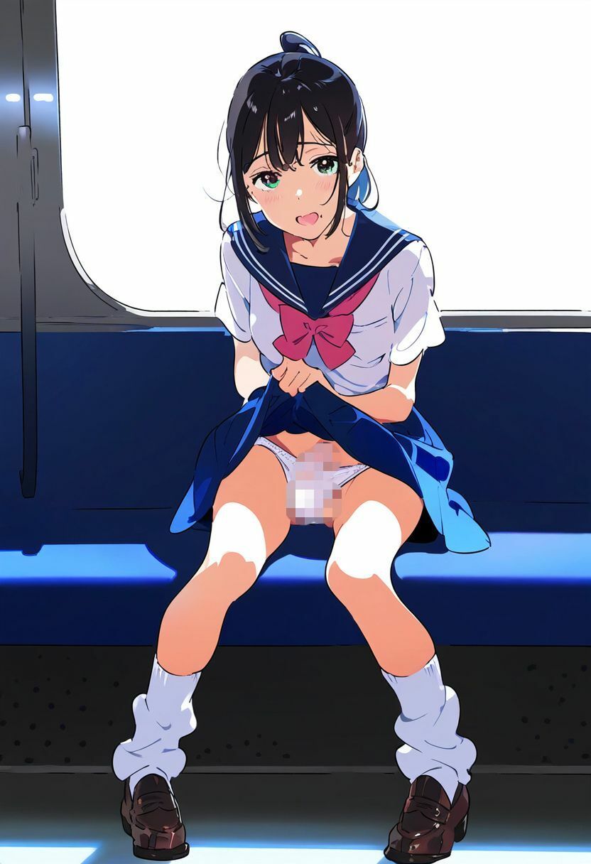 サンプル画像5:清楚な制服ふたなりJKのエッチな勃起と射精（学校・教室・通学・黒髪・着替え・オナニー・照れ）イラスト480枚(絵師たか) [d_393693]