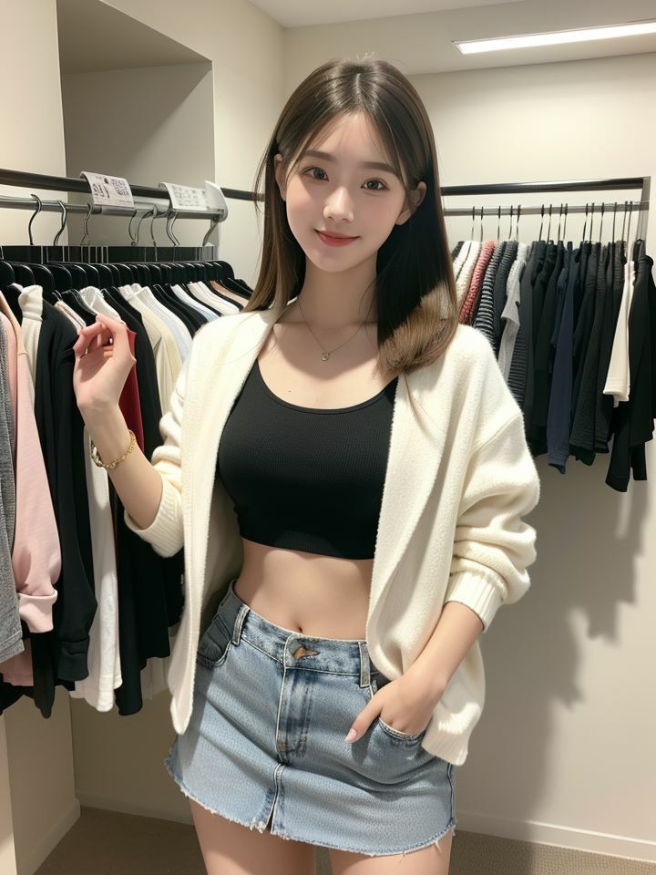 サンプル画像1:どこでも試着しちゃう自信満々な勘違い美女と買い物デート(えーたろう) [d_393823]