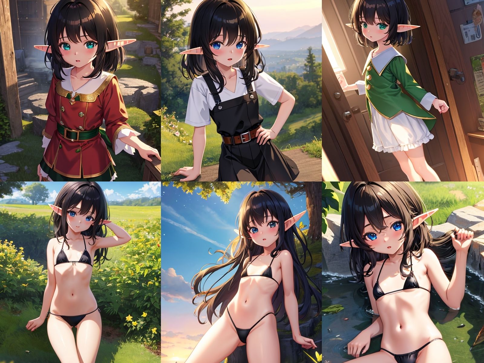 サンプル画像1:ちっぱい黒髪エルフ少女とエッチな撮影会を開催してセックスしまくった(メスの本能) [d_394175]