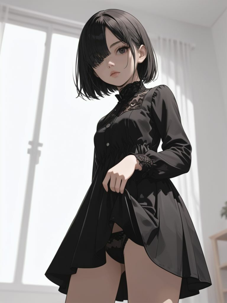 サンプル画像2:目隠れ・目つき悪・無感情！グッと来る癖のある娘を完全学習！さらに複数の絵柄であんな感じやそんな感じに！ソフトエロ＆エロ系だけでも200枚以上！(しっぷどっく) [d_394293]