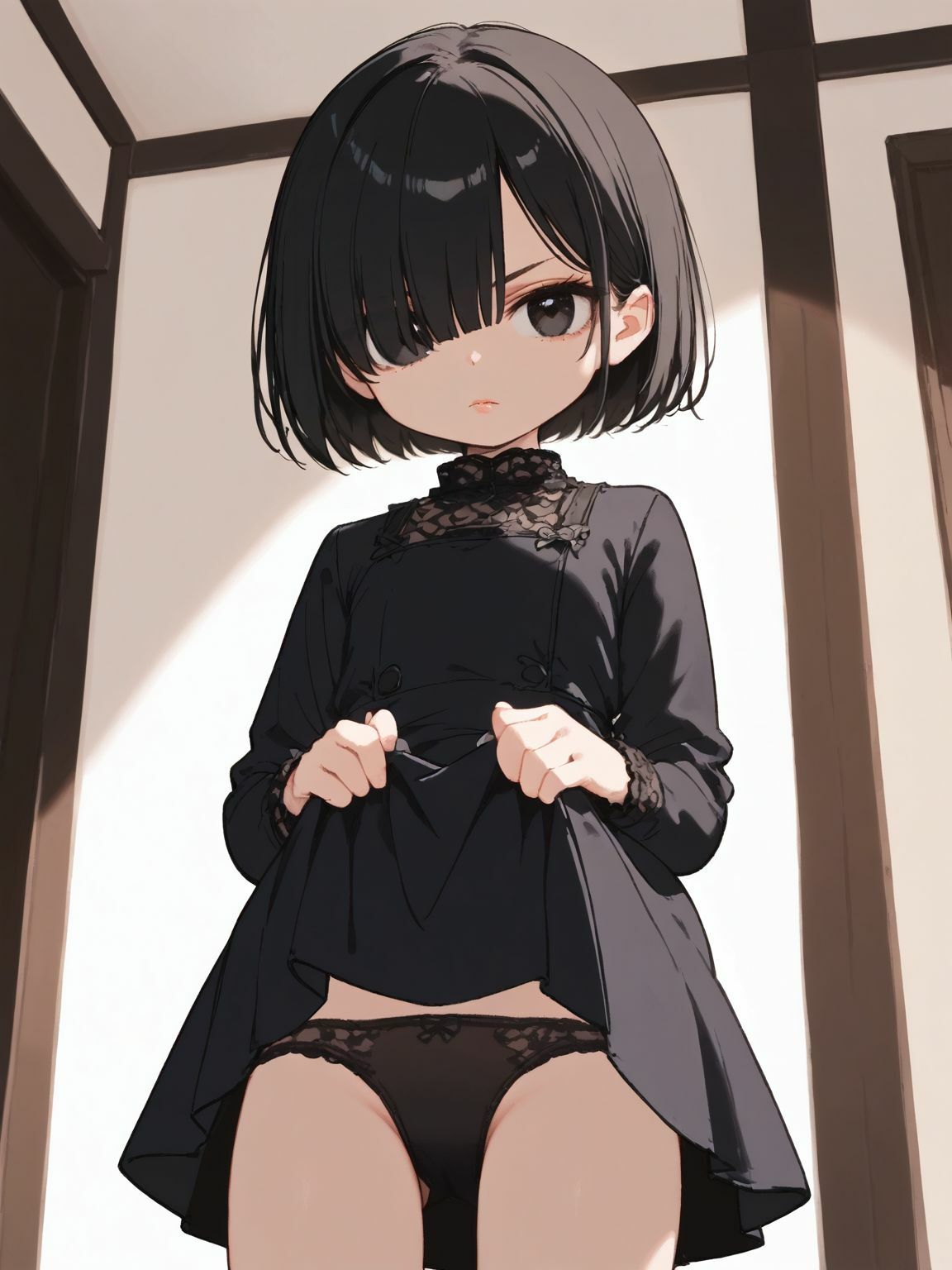 サンプル画像3:目隠れ・目つき悪・無感情！グッと来る癖のある娘を完全学習！さらに複数の絵柄であんな感じやそんな感じに！ソフトエロ＆エロ系だけでも200枚以上！(しっぷどっく) [d_394293]