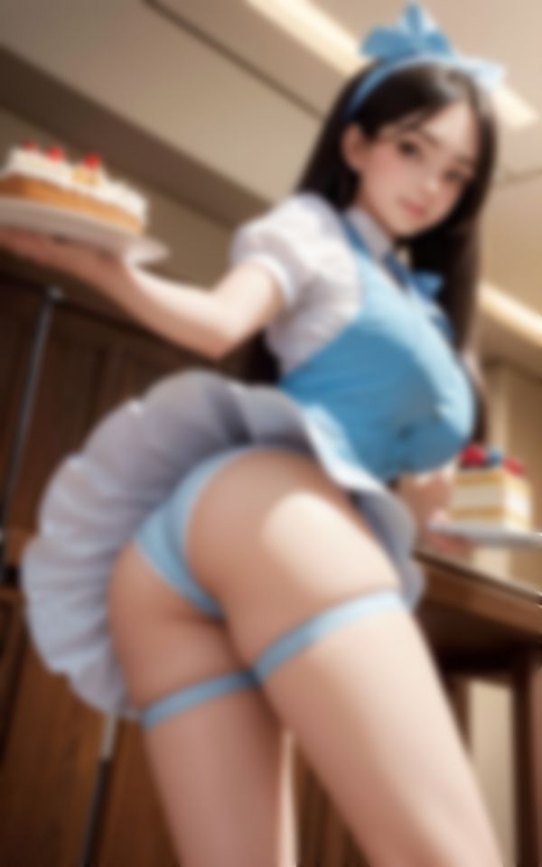 サンプル画像5:おパンツ丸見せ淫乱巨乳ウエイトレスHな裏写真集(AIラブリー) [d_394689]