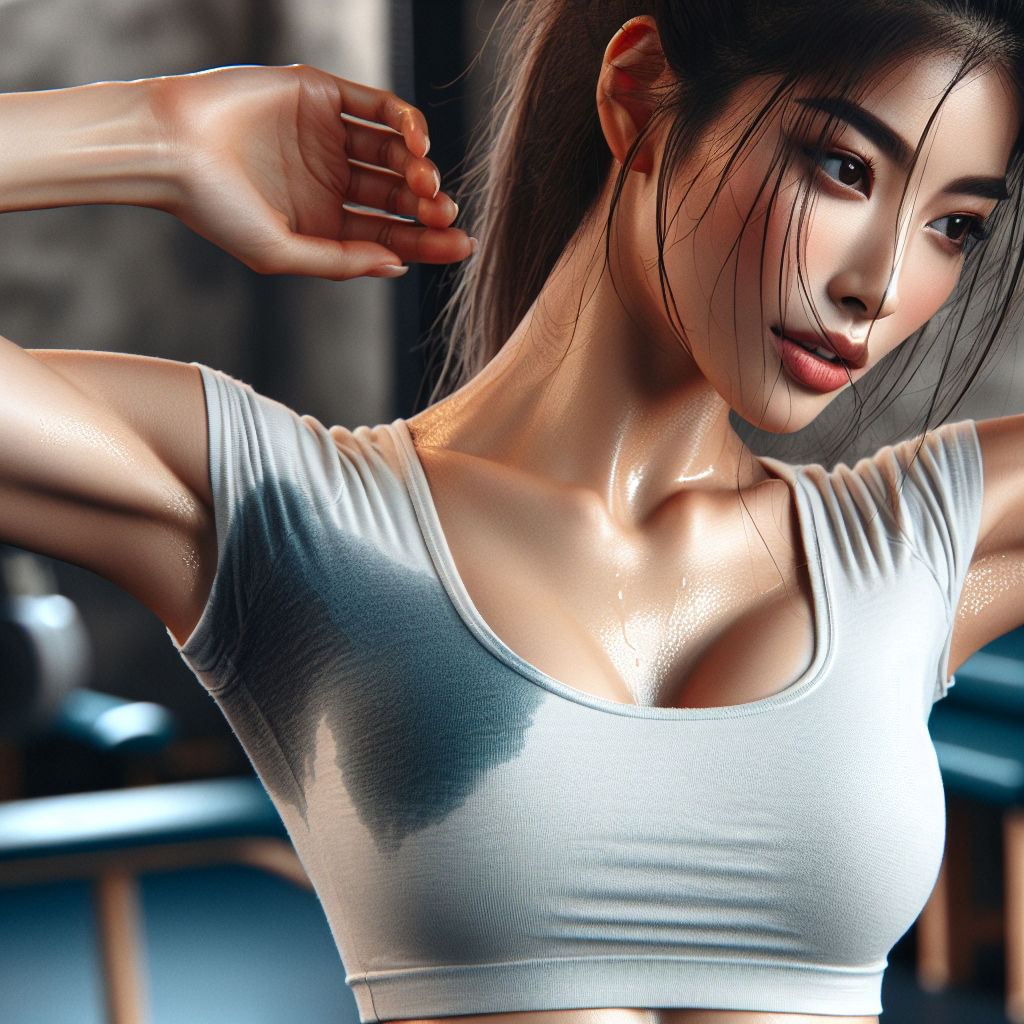 サンプル画像4:脇汗・汗染み・汗だくフェチ専用 ジムで汗を流す女性CG集 180枚(PinkRose) [d_394756]