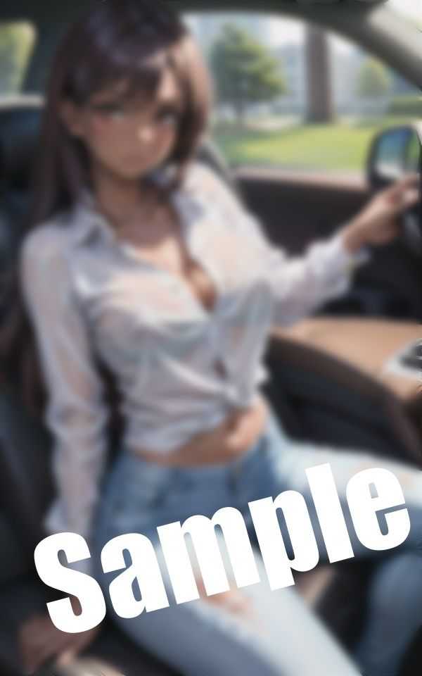 サンプル画像2:美女とカーセックス〜乳首が透けた服の美女に誘われて…(美女300円均一) [d_394887]