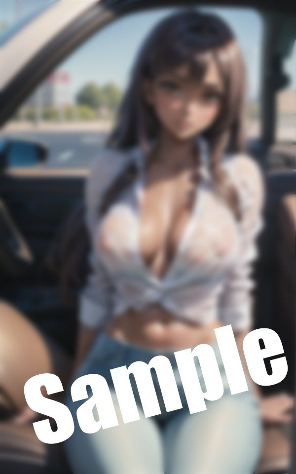 サンプル画像5:美女とカーセックス〜乳首が透けた服の美女に誘われて…(美女300円均一) [d_394887]