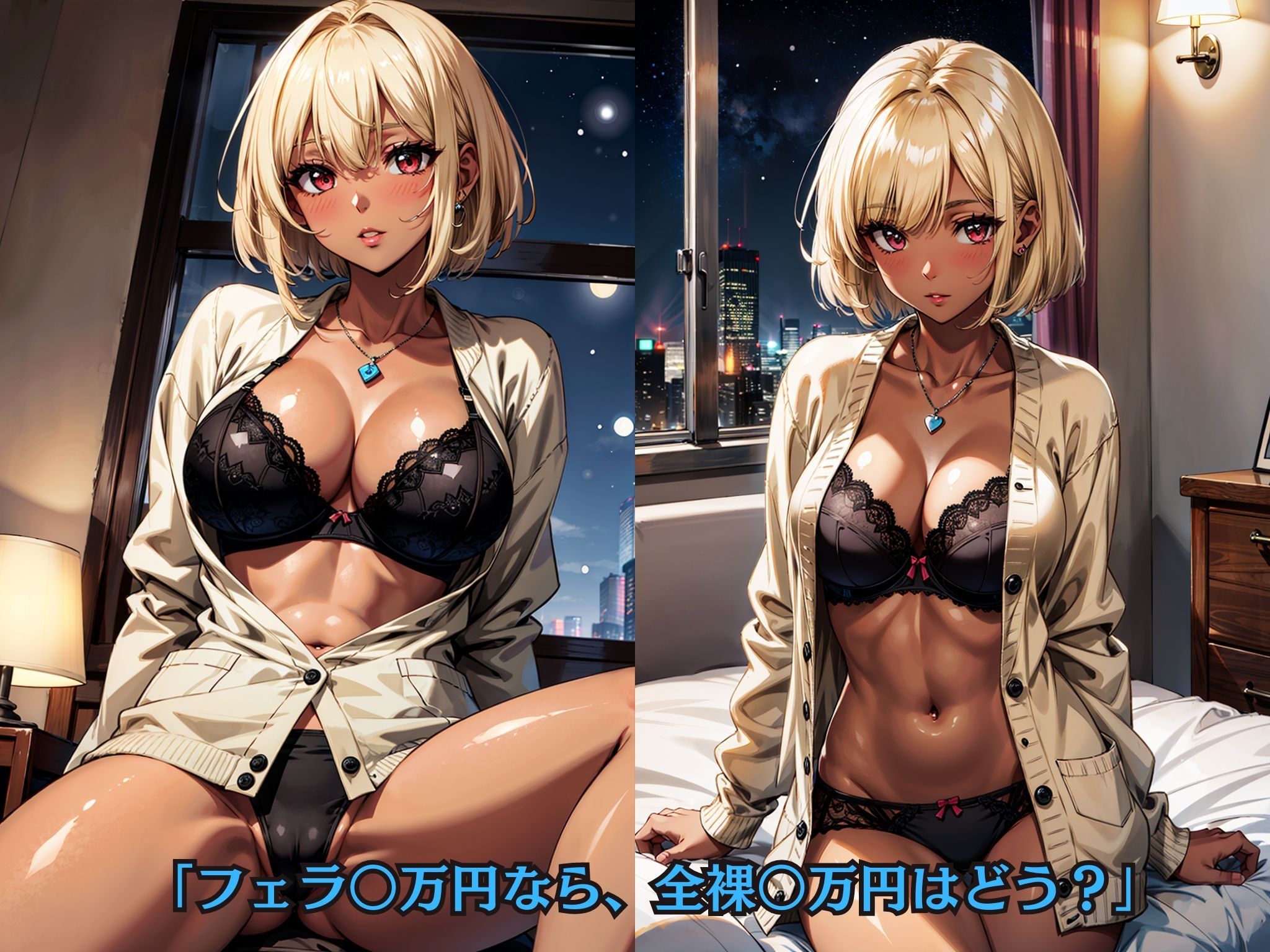 サンプル画像4:褐色金髪ギャルJK、お金払ったらヤらせてくれた。(okita) [d_394909]