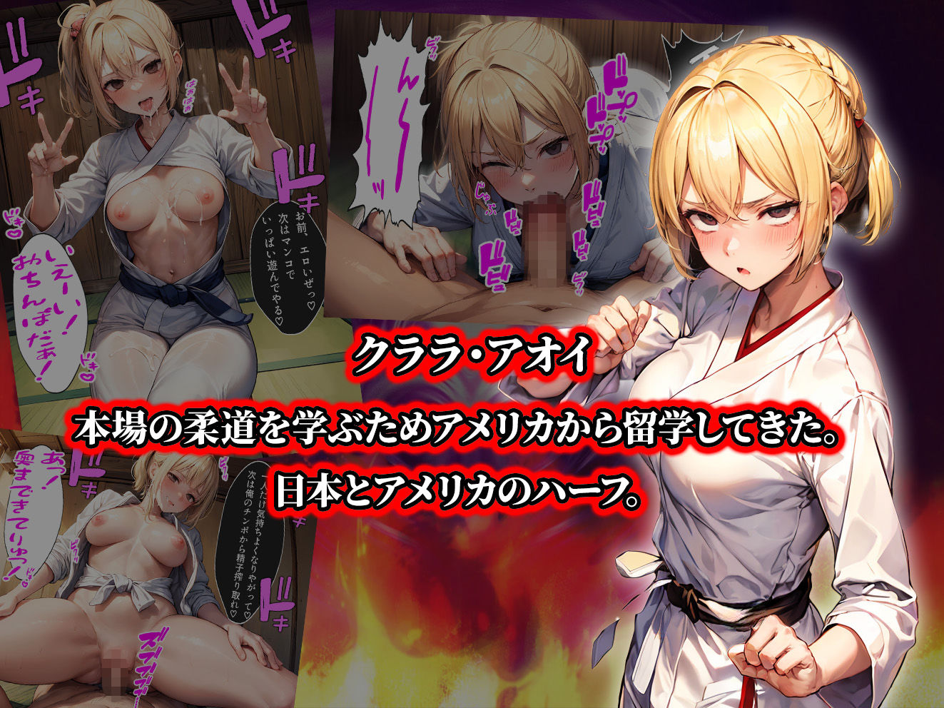 サンプル画像2:負けたら即中出しセックス 催●アプリの力で敗北し、尊厳破壊中出し調教で絶望する3人の柔道少女達の話【セリフ付き】(aiもみむ出版) [d_394966]