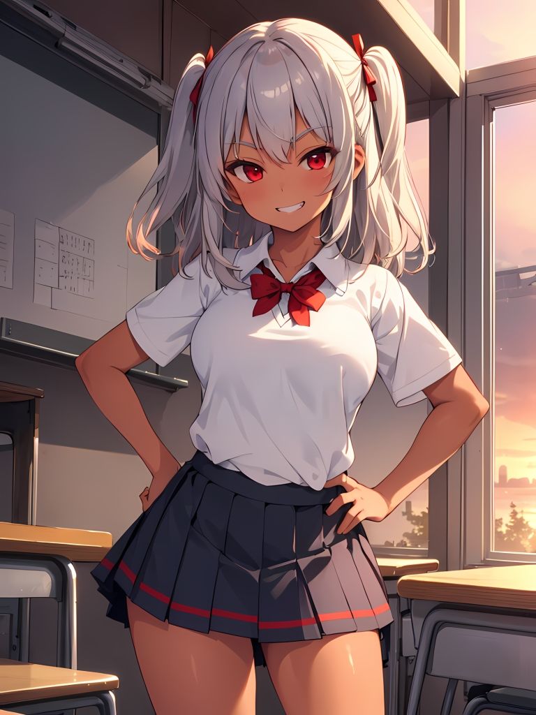 サンプル画像1:銀髪褐色ギャルの奴●にされるCG集【言葉責めセリフ付】(どぼぼん工房) [d_395109]