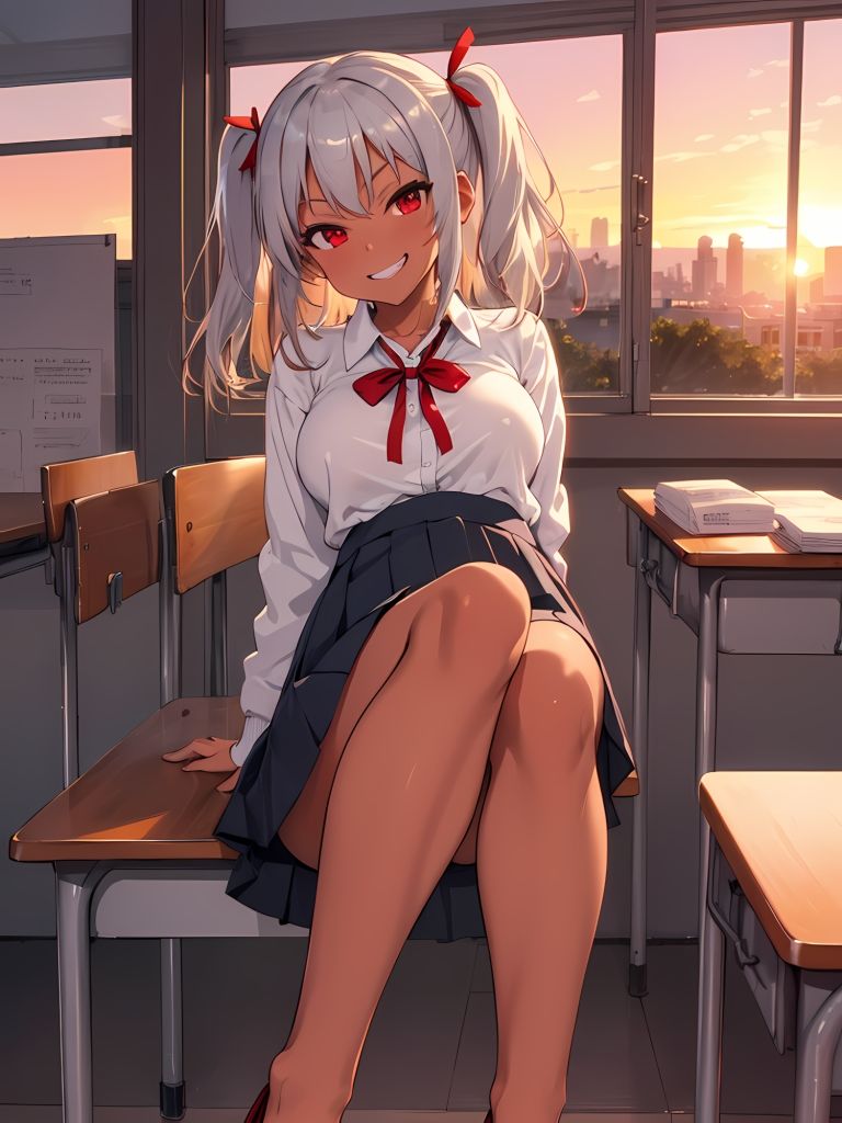 サンプル画像5:銀髪褐色ギャルの奴●にされるCG集【言葉責めセリフ付】(どぼぼん工房) [d_395109]