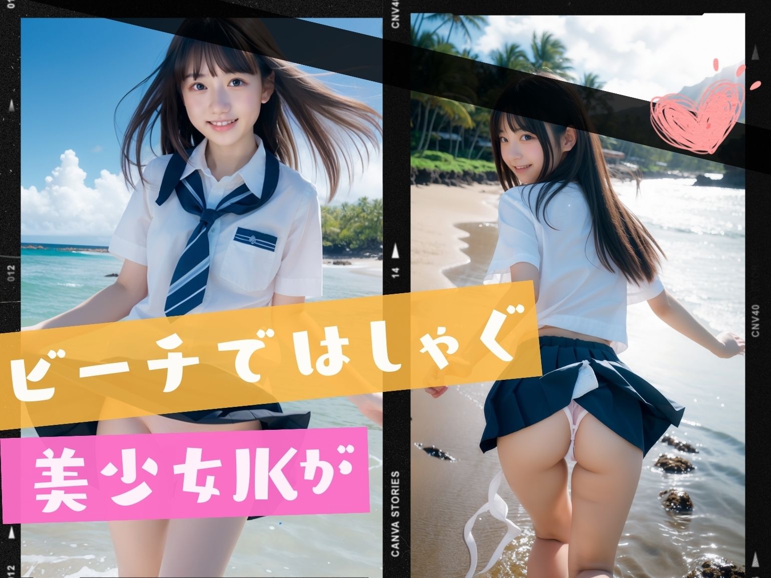 サンプル画像1:えちえちJK誘惑ビーチ – かわいい制服少女がエロく誘ってくる(えちえちJK 誘惑ch.) [d_395257]