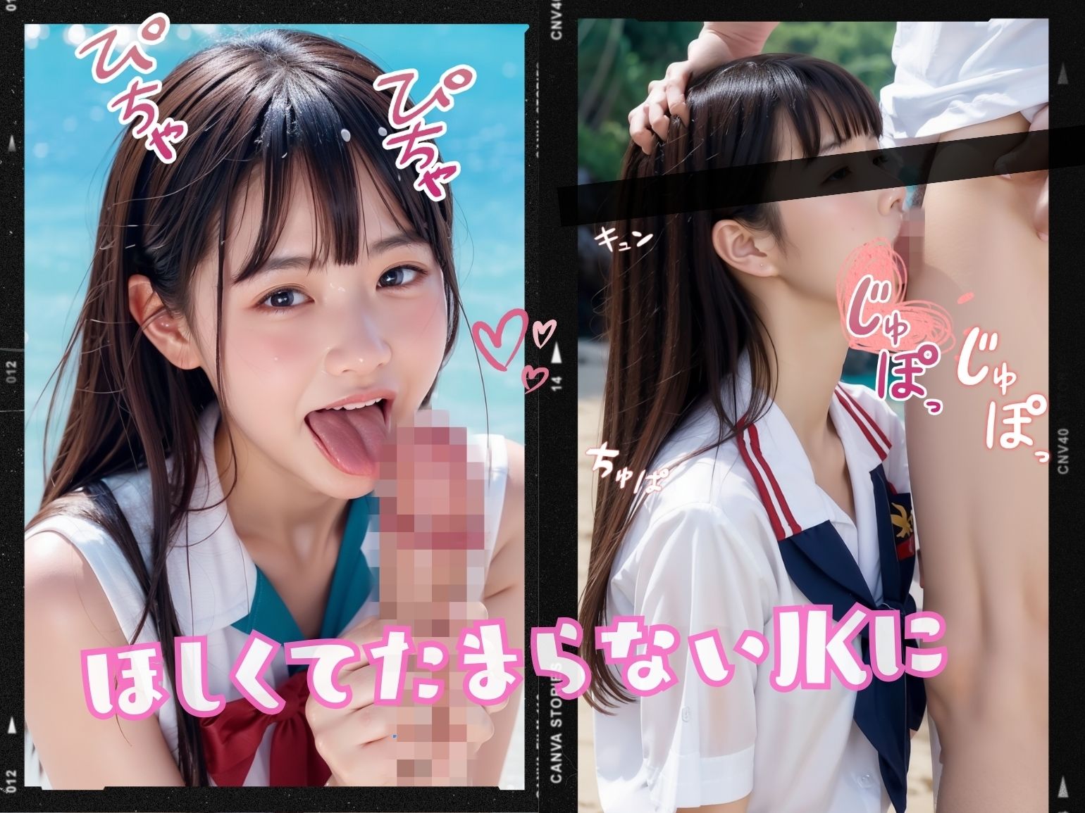 サンプル画像4:えちえちJK誘惑ビーチ – かわいい制服少女がエロく誘ってくる(えちえちJK 誘惑ch.) [d_395257]