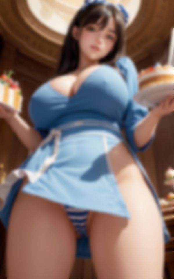 サンプル画像2:おっぱいとパンツを見せつける18禁カフェの淫乱ウエイトレス(おやすみCAちゃん) [d_395266]