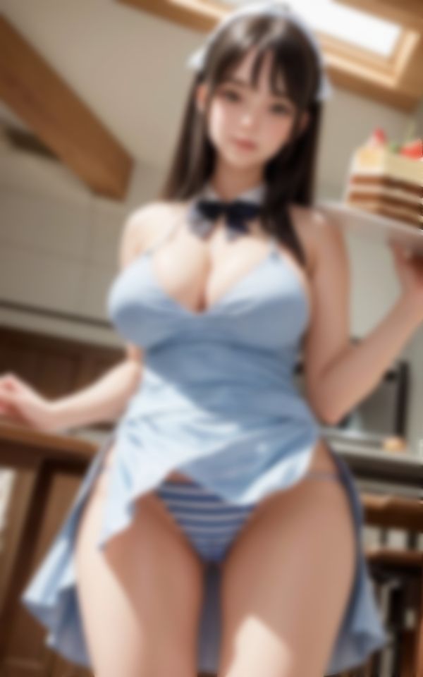 サンプル画像3:おっぱいとパンツを見せつける18禁カフェの淫乱ウエイトレス(おやすみCAちゃん) [d_395266]