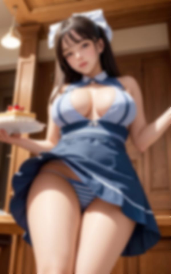 サンプル画像5:おっぱいとパンツを見せつける18禁カフェの淫乱ウエイトレス(おやすみCAちゃん) [d_395266]