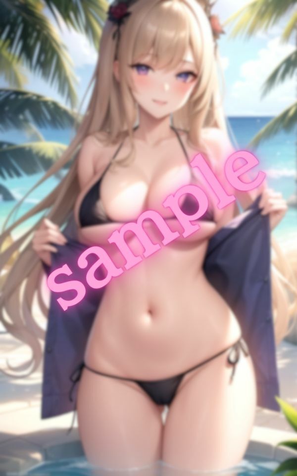 サンプル画像2:青空の下でおっぱいがはみ出しそうなギャルのビキニ姿(エロクラブIA) [d_395283]