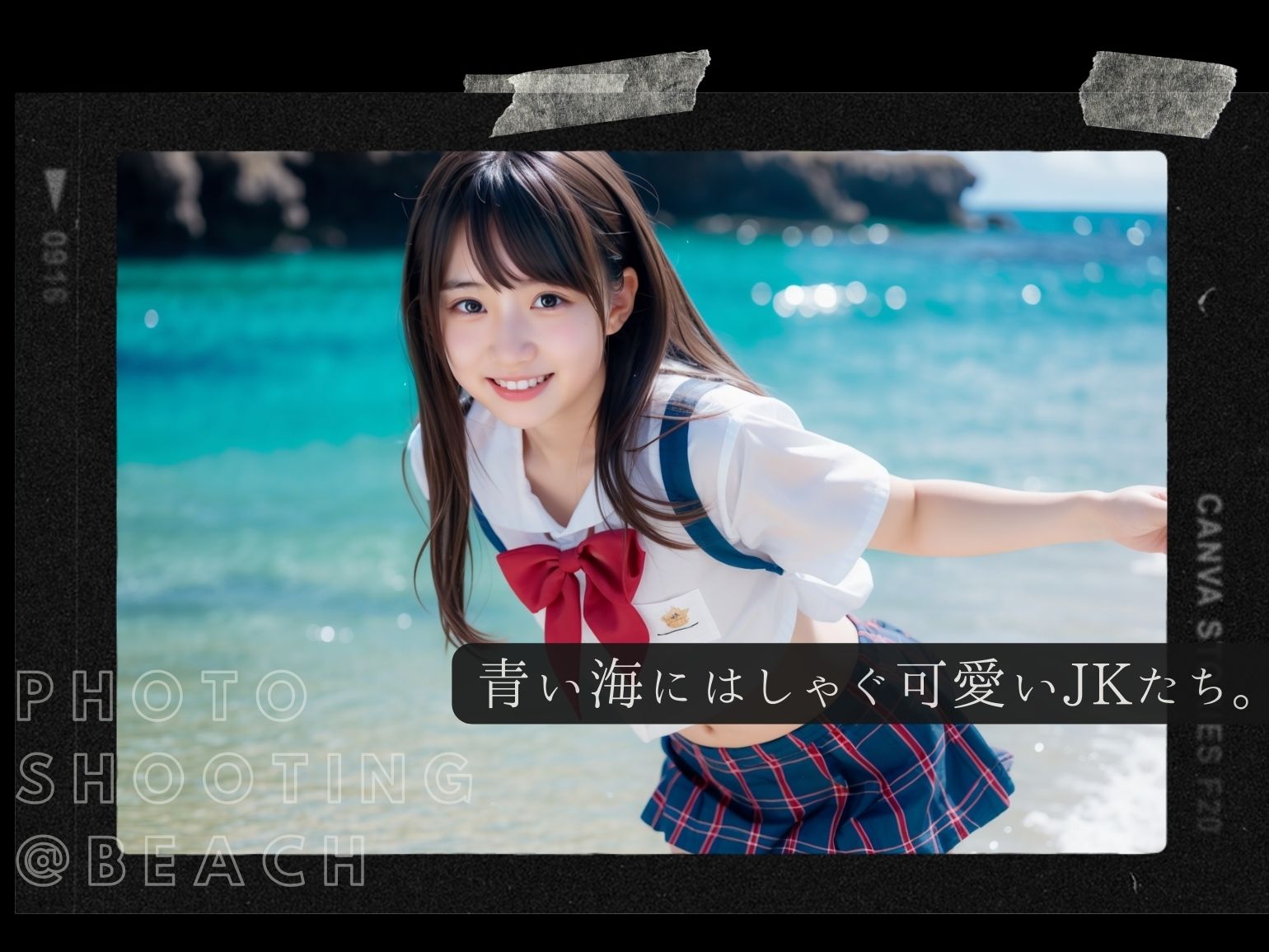 サンプル画像1:東京露出少女 – ビーチで露出して乱れた制服美少女たち(東京露出少女) [d_395287]