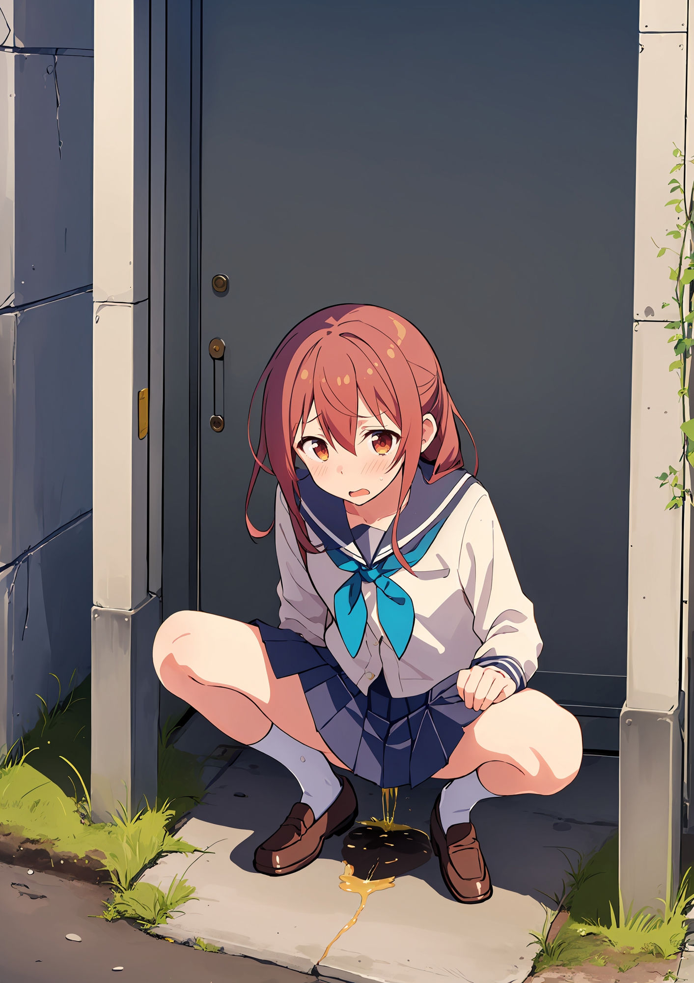 サンプル画像3:野ションしている制服少女に突撃してみた(でのいず) [d_395430]