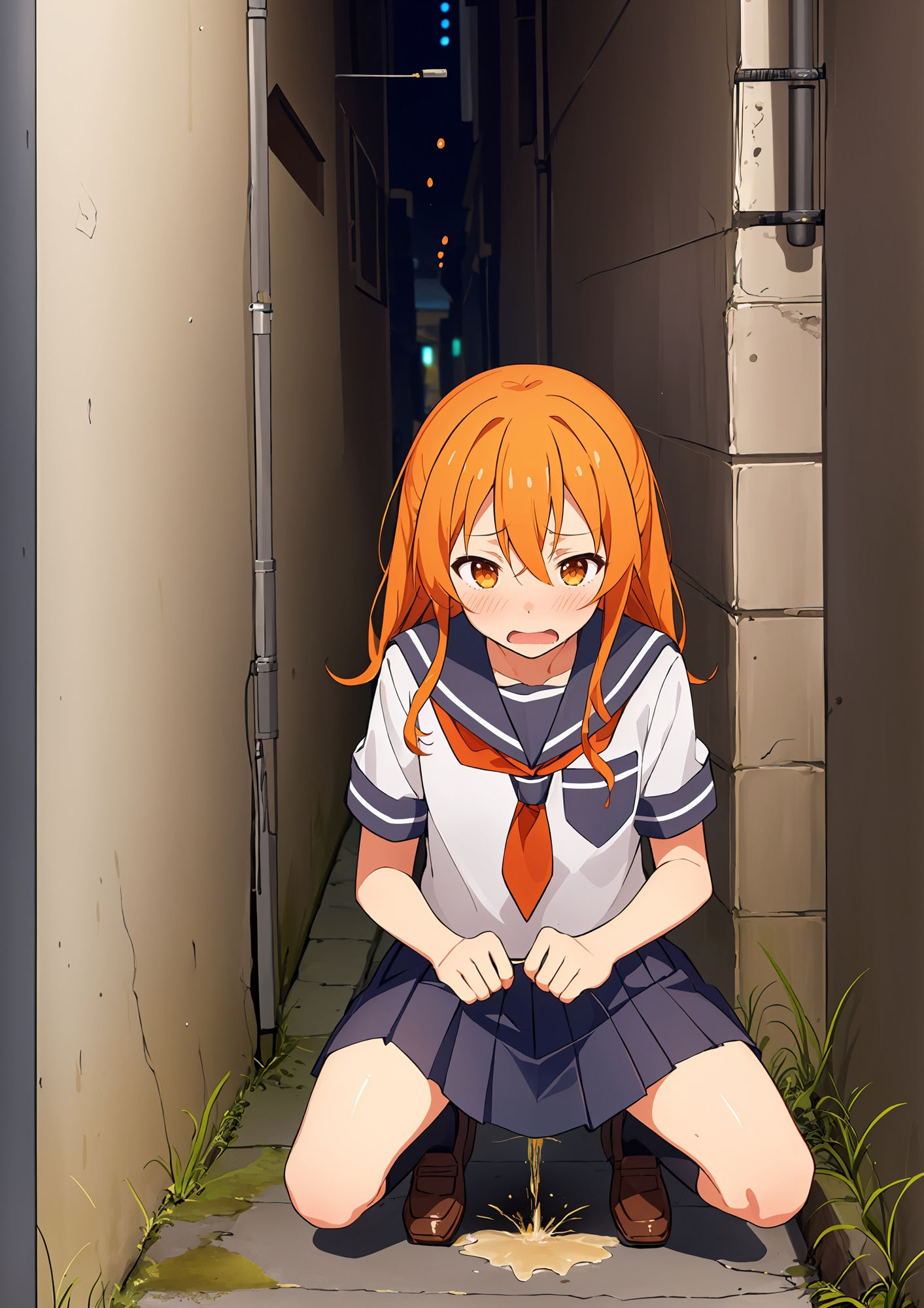 サンプル画像5:野ションしている制服少女に突撃してみた(でのいず) [d_395430]