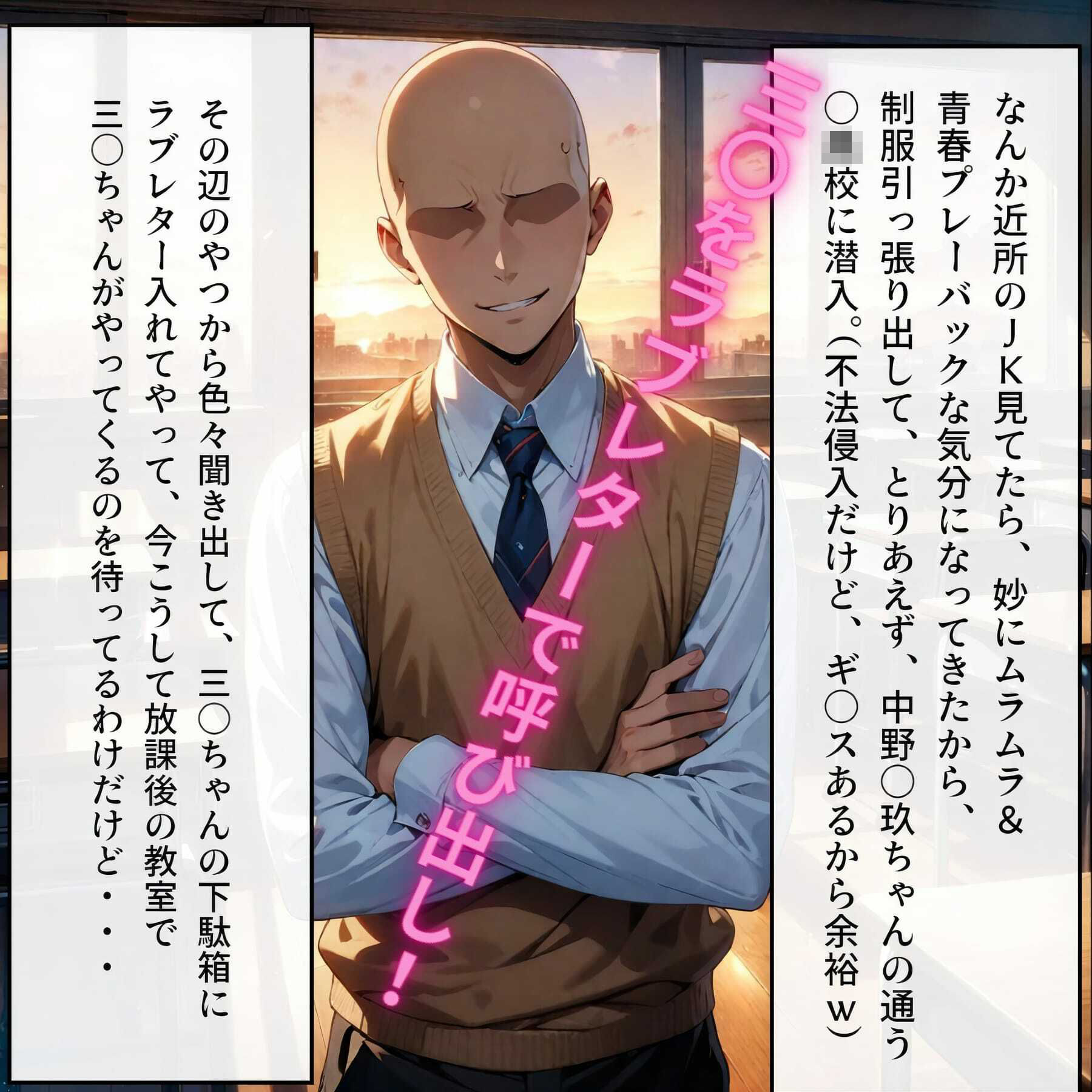 サンプル画像1:【テキストあり】ハゲギ〇ス！！ STAGE 12 三〇に告って、S〇X三昧(ハゲギ〇ス) [d_395434]