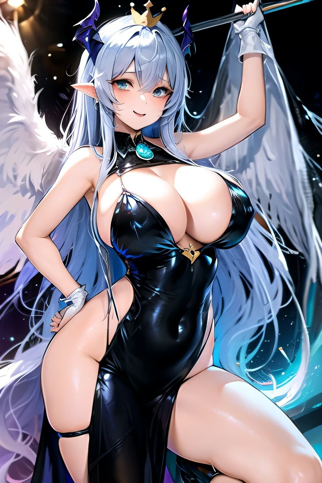 サンプル画像4:サキュバス 魅魔 003青髪(やらん007) [d_395436]