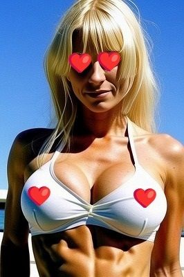 サンプル画像1:【そそる乳首シリーズ 1】乳首が浮き上がる＜ブラ＞をしている＜金髪＞美女（60枚）(OPP-AI) [d_395450]