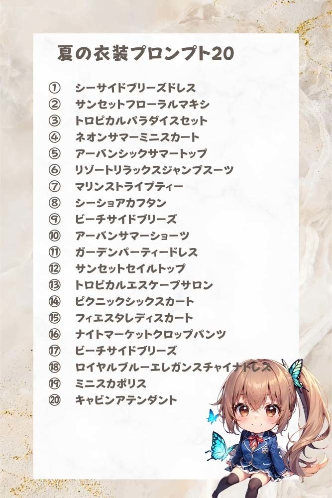 サンプル画像3:夏の衣装プロンプトとAI術師のご紹介(きゃんでぃタイム) [d_395516]