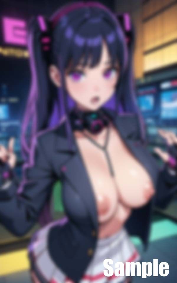 サンプル画像1:未来都市の電脳女学生(にょろにょろ) [d_395535]