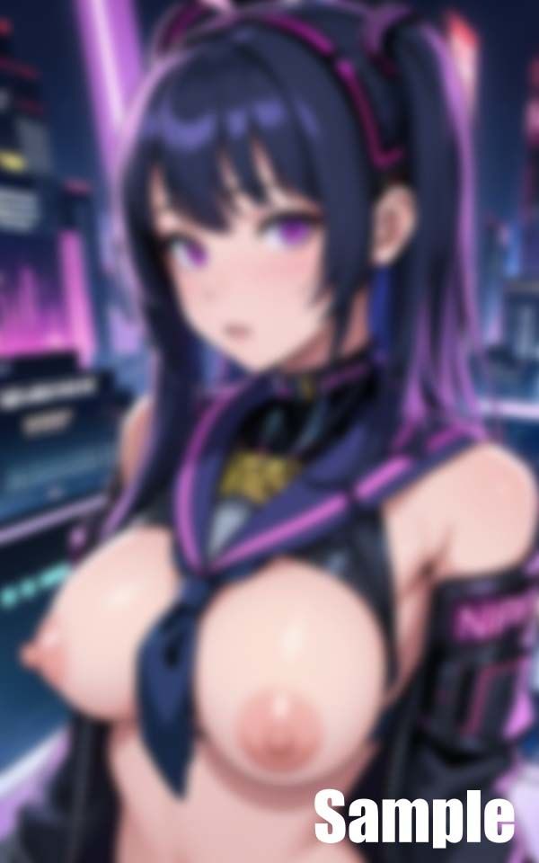 サンプル画像3:未来都市の電脳女学生(にょろにょろ) [d_395535]