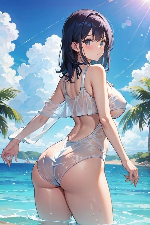 サンプル画像3:濡れ透け水着催●女子写真集2 〜お尻中心CG集編〜(fundreamer) [d_395541]