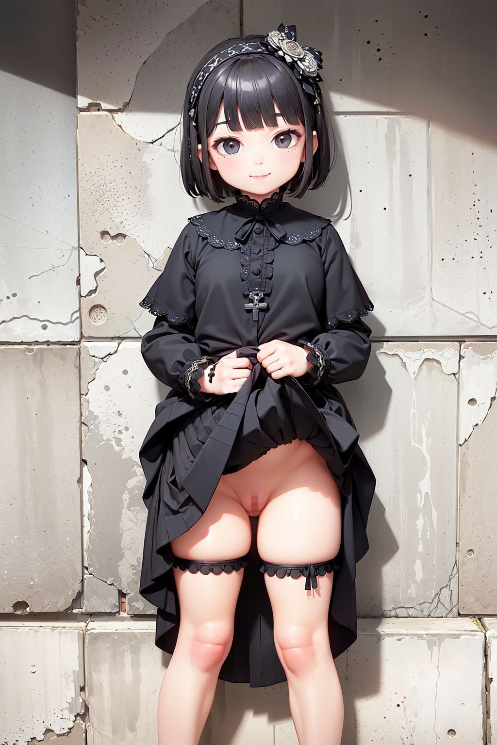 サンプル画像1:ゴスロリ娘のおっぱいとおまんこ 「もしよかったら視姦、させてもらってイイですか？」(ふぁい) [d_395599]