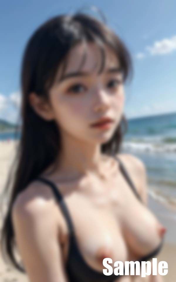 サンプル画像5:初夏のビーチと女学生(にゃっと) [d_395667]