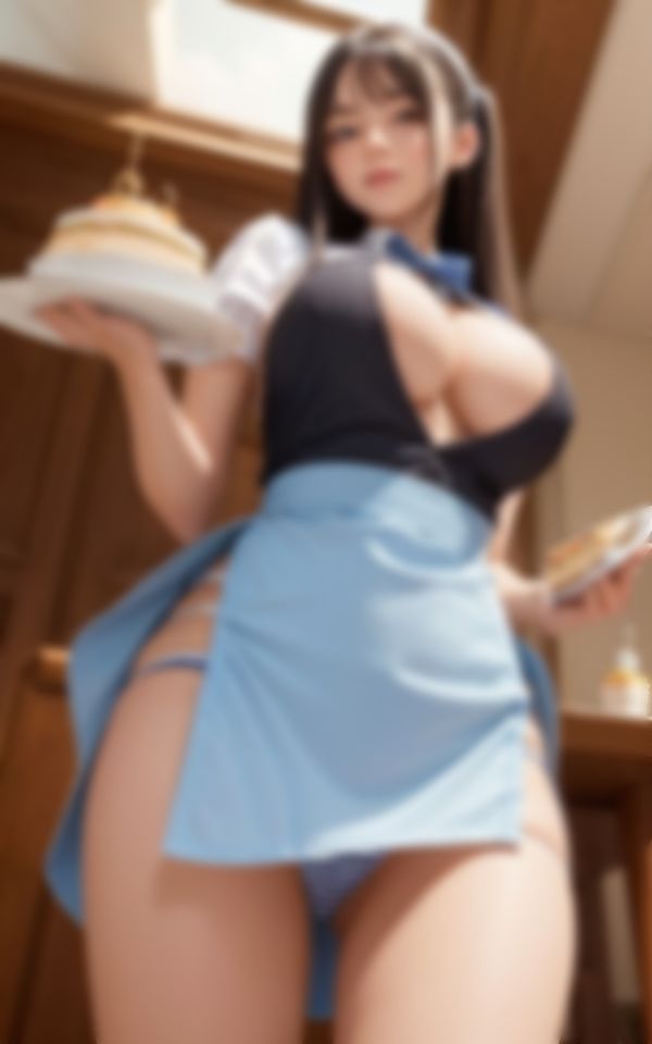 サンプル画像6:爆乳新人ウエイトレスのパンモロ写真コレクション94枚(妄想AI美女) [d_395703]