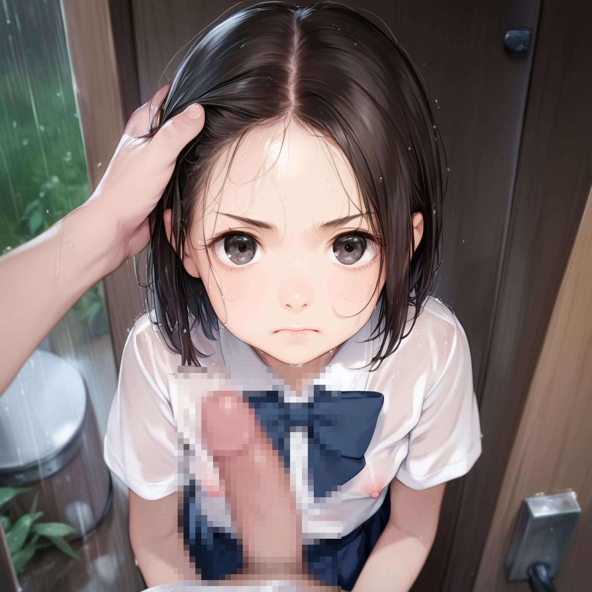 サンプル画像1:勝手に雨宿りしないでください！(ジャングルジム) [d_395776]